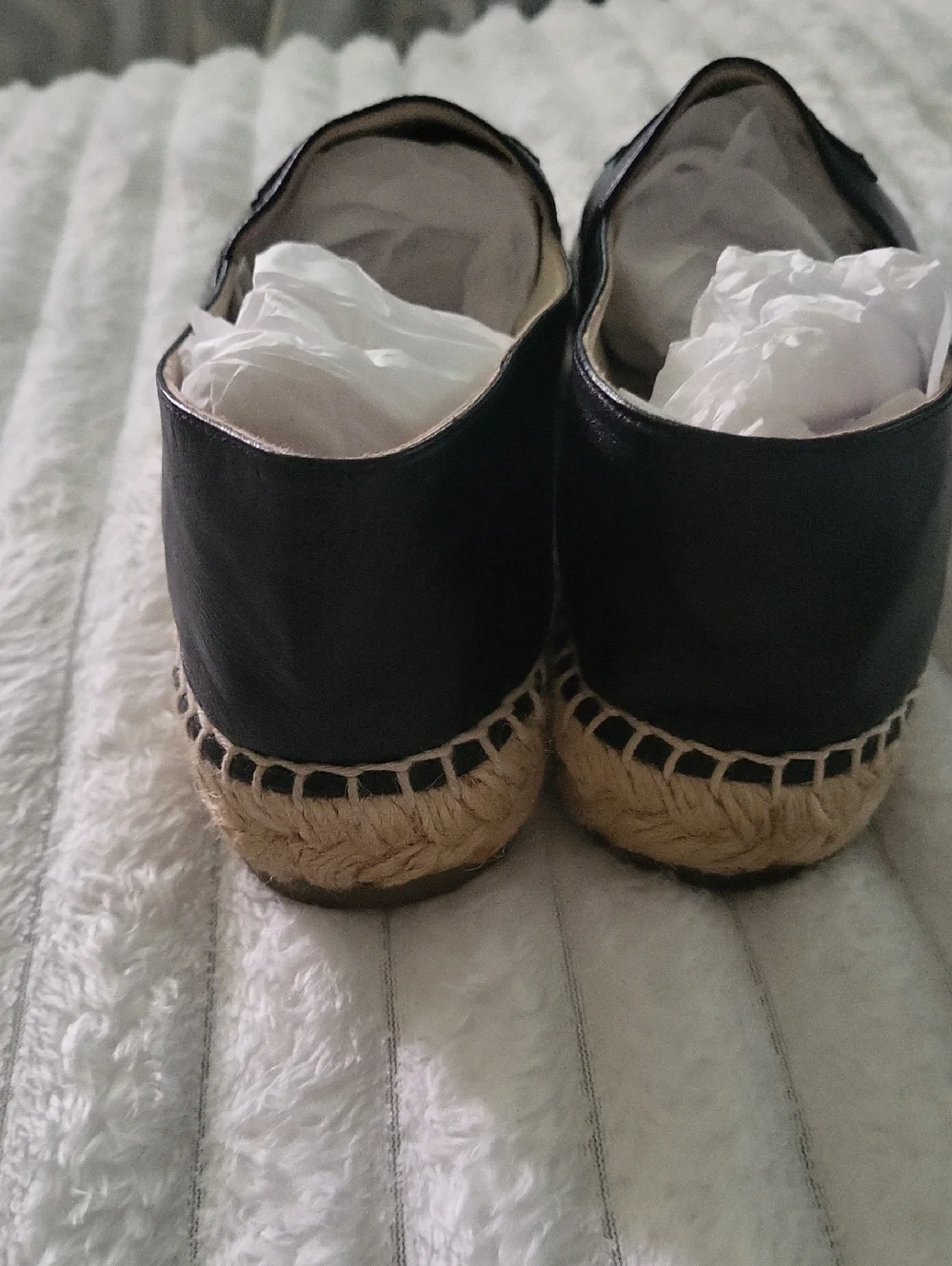 Chanel Lambskin CC Espadrilles  Black
